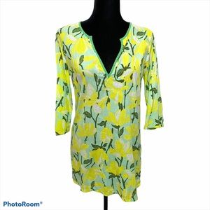 J. Crew tunic beach coverup swim shirt lemon SP